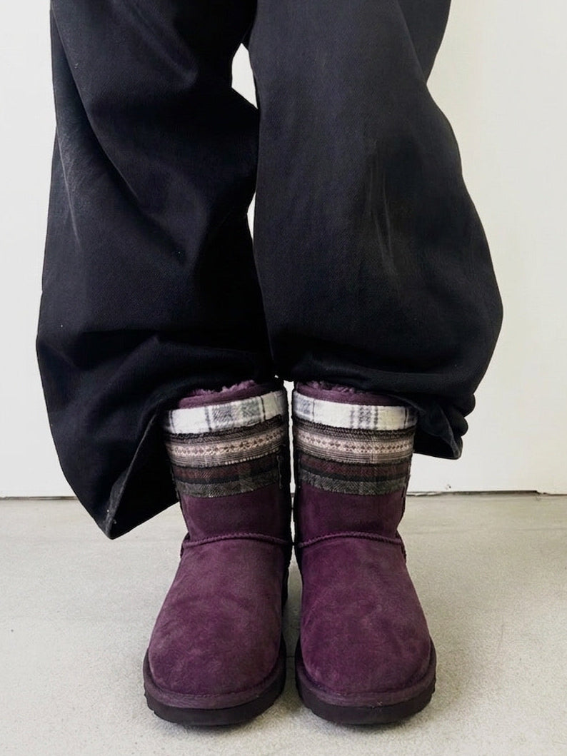 Flannel Boots (Plum)