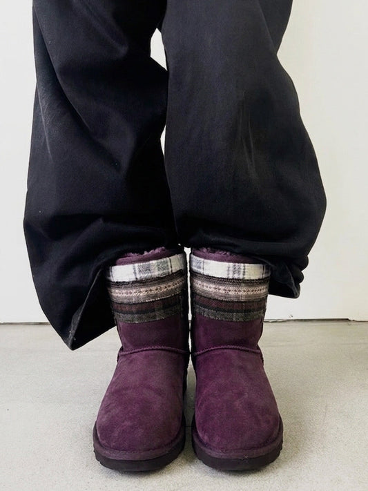 Flannel Boots (Plum)