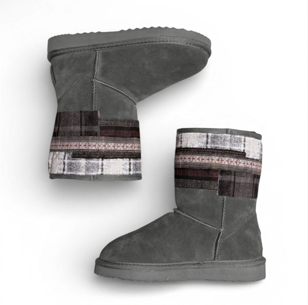 Flannel Boots (Grey)
