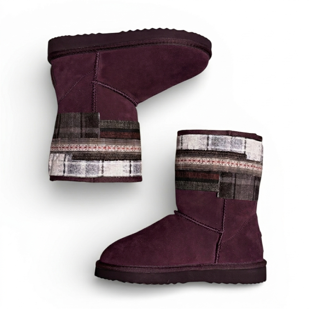 Flannel Boots (Plum)
